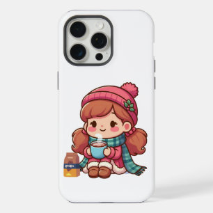 Cute Christmas/winter girl with cocoa iPhone 15 Pro Max Case