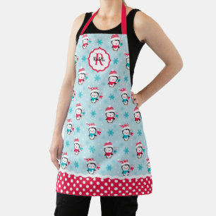 Cute Christmas Winter Penguin Pattern Apron