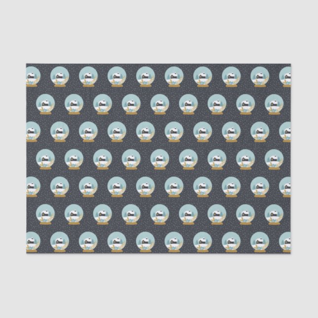 Cute Christmas Winter Snow Globe Pattern Tissue Paper (Front)