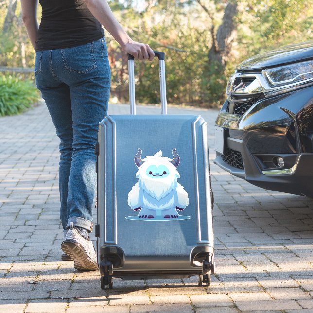 Cute Christmas/winter yeti (Suitcase Insitu)