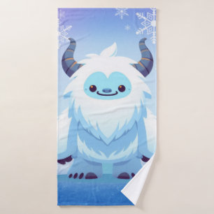 Cute Christmas/winter yeti Bath Towel
