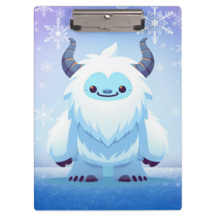Cute Christmas/winter yeti Clipboard