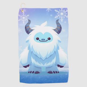 Cute Christmas/winter yeti Golf Towel