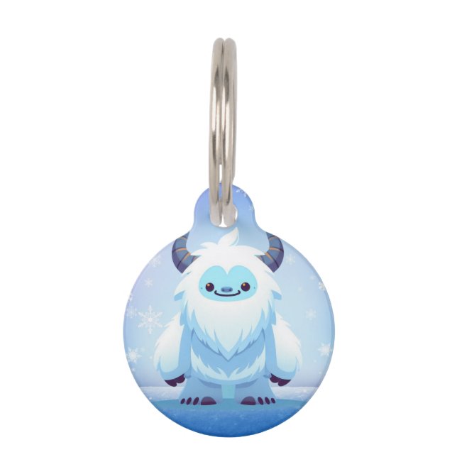 Cute Christmas/winter yeti Pet Tag (Front)