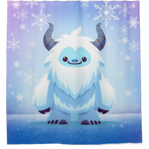 Cute Christmas/winter yeti Shower Curtain