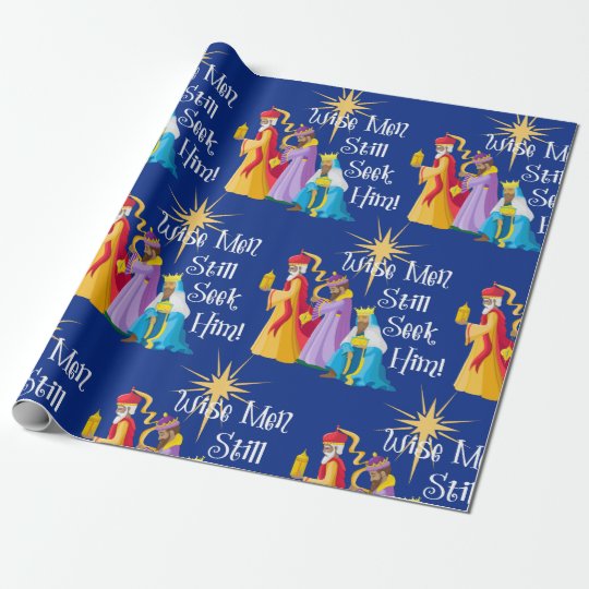 Cute Christmas Wise Men Religious Wrapping Paper Zazzle.co.uk