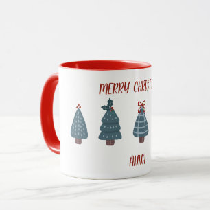 Cute Christmas with hand drawn Christmas trees Mug
