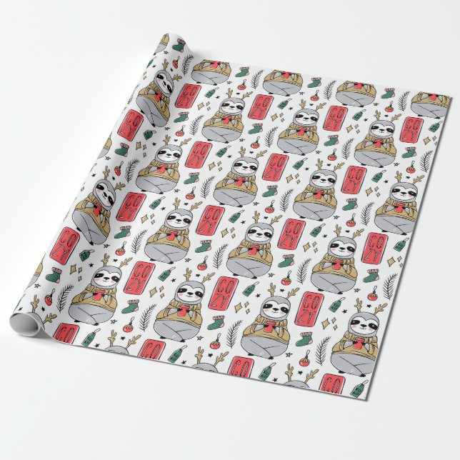 Cute Christmas Wrapping Paper (Unrolled)