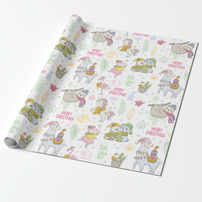 Cute Christmas Wrapping Paper (Unrolled)