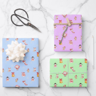 Cute Christmas Wrapping Paper Set