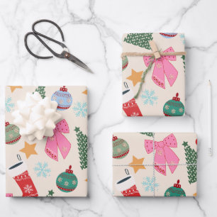 Cute Christmas Wrapping Paper Sheet