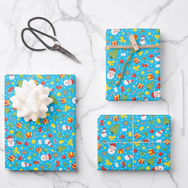 Cute Christmas Wrapping Paper Sheet (Front)