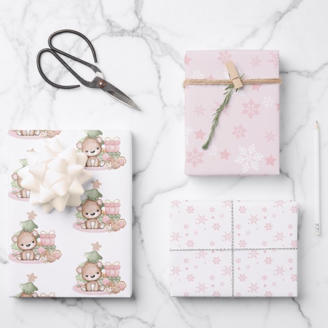 Cute Christmas Wrapping Paper Sheets (Front)