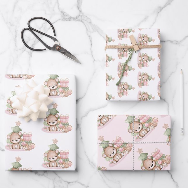 Cute Christmas Wrapping Paper Sheets (Front)