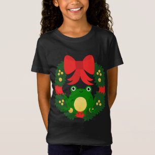 Cute Christmas Wreath Frog T-Shirt
