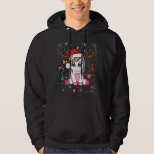 Cute Christmas Xmas Unicorn Deer Christmas Hoodie