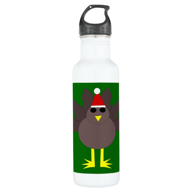 Cute Chritsmas Turkey 710 Ml Water Bottle (Front)