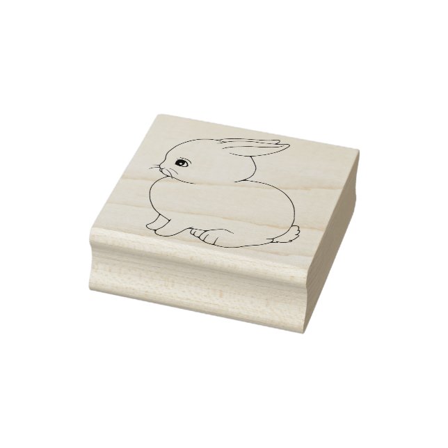 Cute Chubby Baby Bunny Rabbit Rubber Stamp (Stamp)