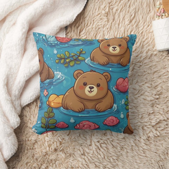 Cute Chubby Bear Swimming Cushion (Blanket)