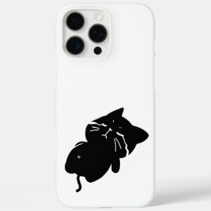 Cute Chubby Black Cat iPhone 16 Pro Max Case