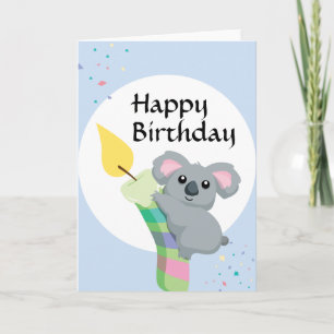 Cute Chubby cartoon Koala illustration Card
