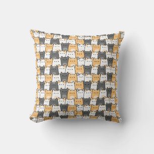 Cute Chubby Cat Doodle Cushion