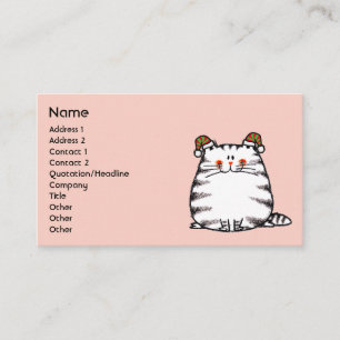 Cute Chubby Cat Two Christmas Hats Business Card