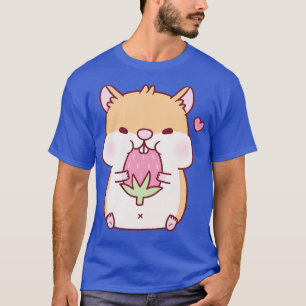 Cute Chubby Hamster Munching On Strawberry T-Shirt