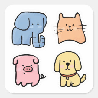 Cute Chubby Kawaii Pet Animals Sticker Sheet pack.