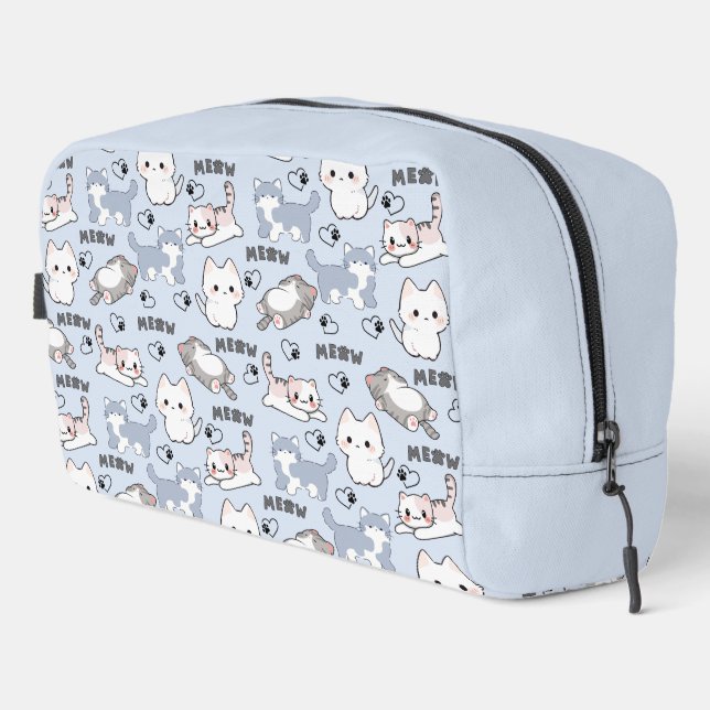 Cute Chubby Kittens and Meow Hearts Dopp Kit (Right Corner)