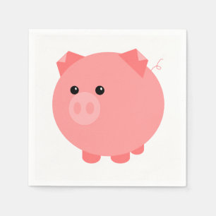 Cute Chubby Pig Party Napkins