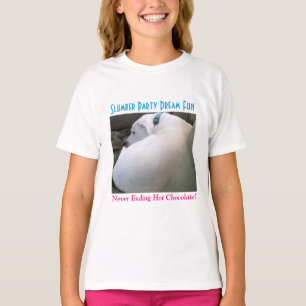 Cute Chubby White Sleeping Puppy Dog Slumber Party T-Shirt