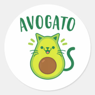 Cute Cinco de Mayo Avogato Avocado Cat Funny Avoca Classic Round Sticker