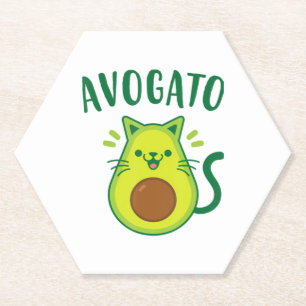 Cute Cinco de Mayo Avogato Avocado Cat Funny Avoca Paper Coaster