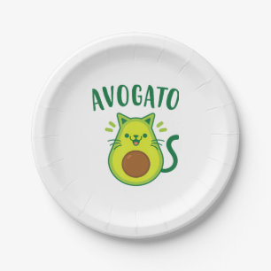Cute Cinco de Mayo Avogato Avocado Cat Funny Avoca Paper Plate