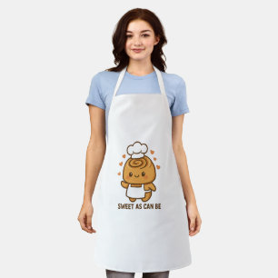 "Cute Cinnamon Roll Chef – Kawaii Baking Design Apron