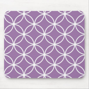 Cute Circles Geometric Pattern Lavender Purple Mouse Mat