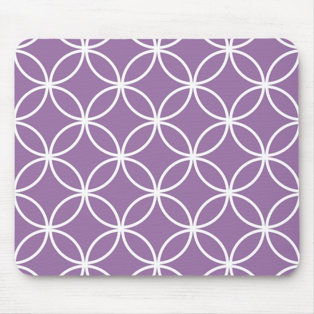 Cute Circles Geometric Pattern Lavender Purple Mouse Mat (Front)