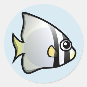 Cute Circular Batfish Classic Round Sticker