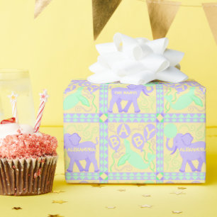 Cute Circus   Baby Shower Pattern Personalised Wrapping Paper