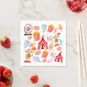 Cute Circus Carnival Festival Children Kids Party Napkin