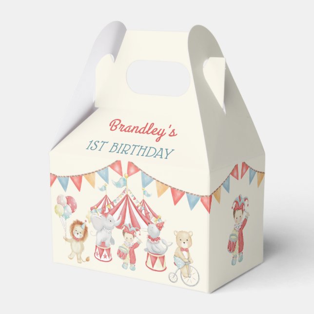Cute Circus Carnival Show Birthday Party Favour Box (Front Side)