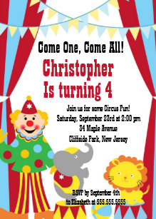 clown invitations announcements zazzle uk