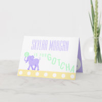 Cute Circus Elephant Purple Adoption Gotcha Day