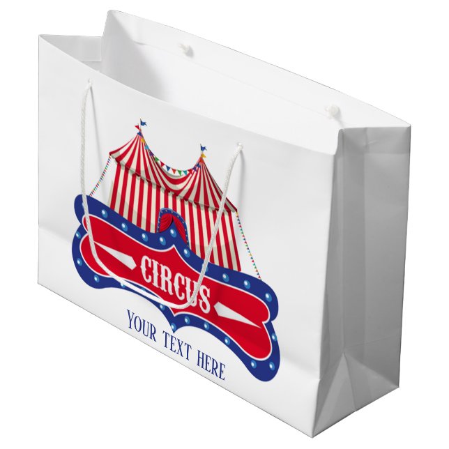 cute circus lovers party large gift bag (Front Angled)