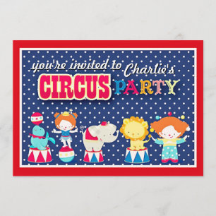 Cute Circus Party Invitation