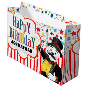 Cute Circus Ringmaster Cartoon Polar Bear Large Gift Bag