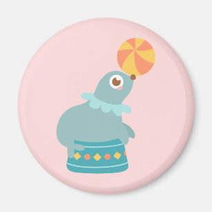 Cute Circus Sea Lion Juggling a Beach Ball Magnet