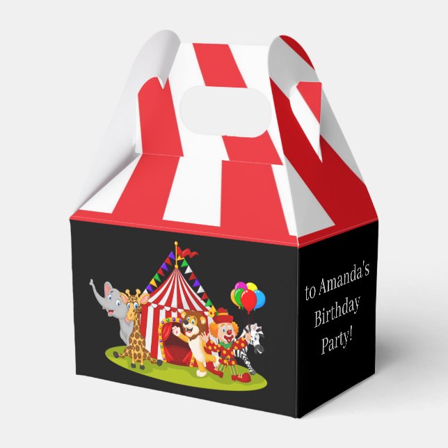 cute Circus thank you add text Favour Box (Front Side)