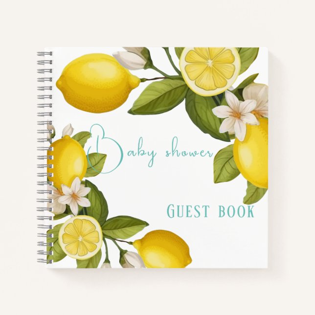 Cute citrus Baby shower massage book (Front)